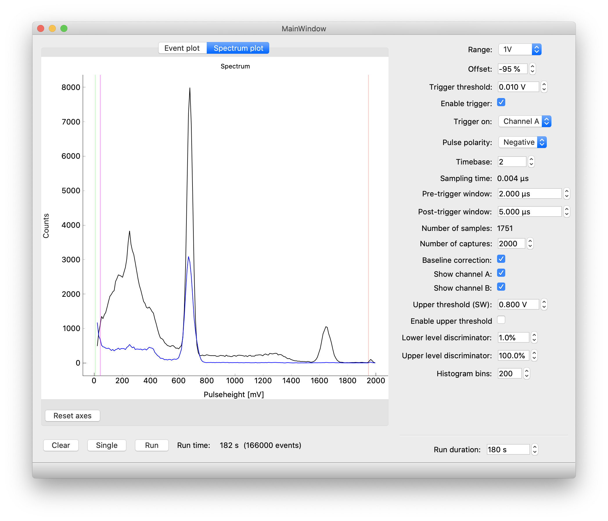screenshot showing a spectrum plot